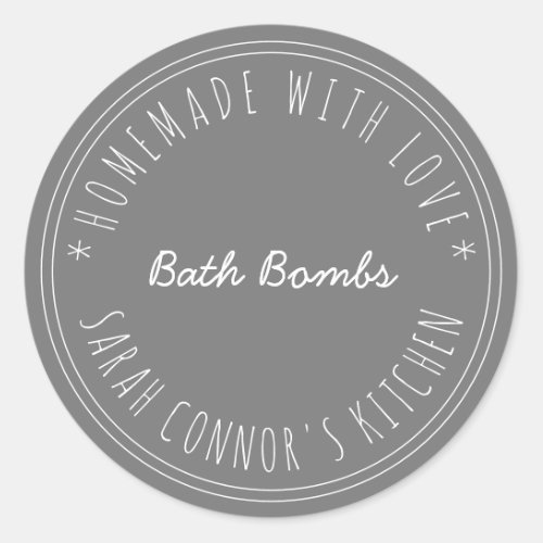 Home made with love Bath Bombs Kraft Spa Classic Round Sticker