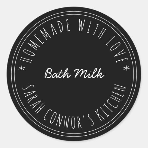 Home made with love Bath Milk Kraft Spa Classic Round Sticker