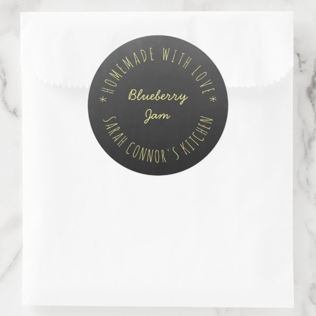 Home made with love Blueberry JamTrendy Hipster Classic Round Sticker (Bag)