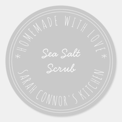 Home made with love Sea Salt Scrub Kraft Spa Classic Round Sticker