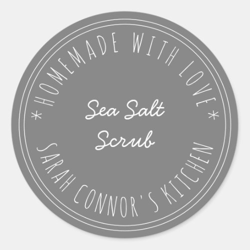 Home made with love Sea Salt Scrub Kraft Spa Classic Round Sticker