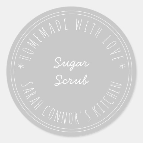 Home made with love Sugar Scrub Kraft Spa Classic Round Sticker