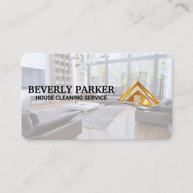 Home Maid Services | Clean Living Room Business Card (Front)