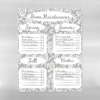Home Maintenance Checklist Magnet Magnetic Dry Erase Sheet
