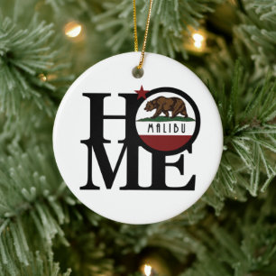 HOME Malibu California Ceramic Ornament