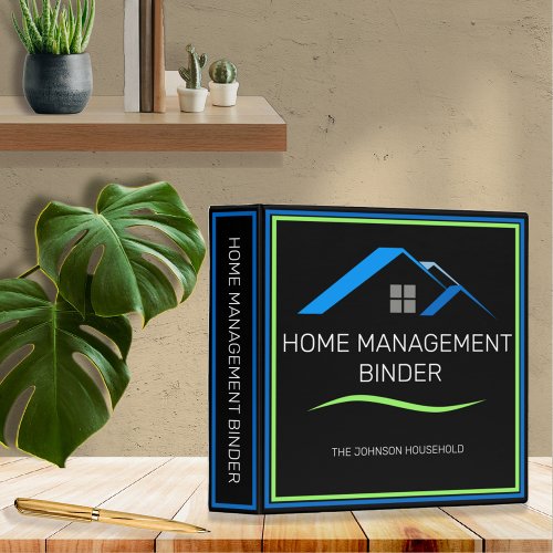 Home Management Black 3 Ring Binder