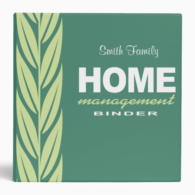 Home management modern personalized binder (Front)