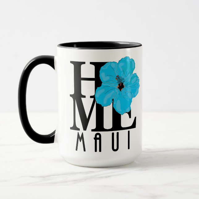 HOME Maui Blue Hibiscus 15oz Mug (Left)