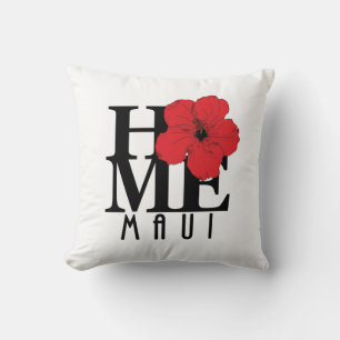 HOME Maui Red Hibiscus Throw Pillow