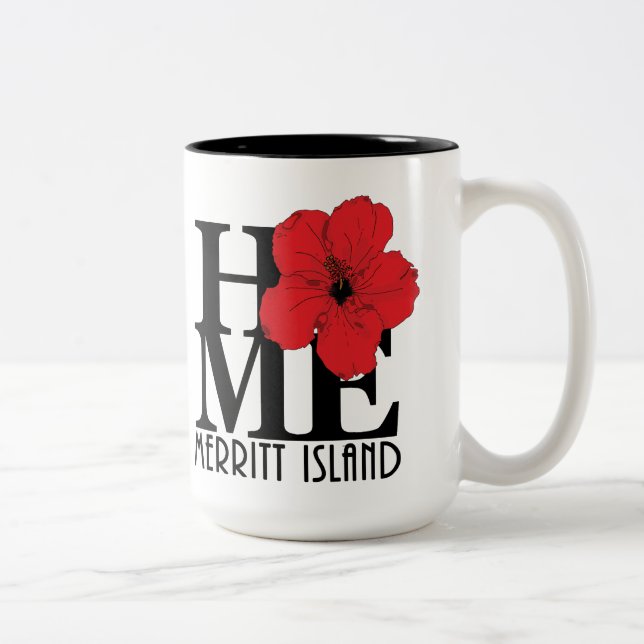 HOME Merritt Island 15oz (red hibiscus) Two-Tone Coffee Mug (Right)