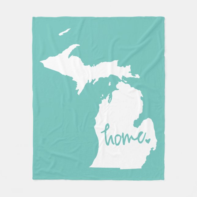 Home Michigan Custom Color Fleece Blanket (Front)