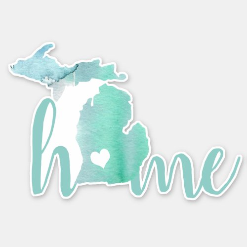 Home Michigan Watercolor Silhouette State Sticker