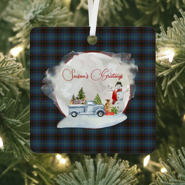 Home Modern Original Scottish Tartan  Metal Ornament (Insitu)