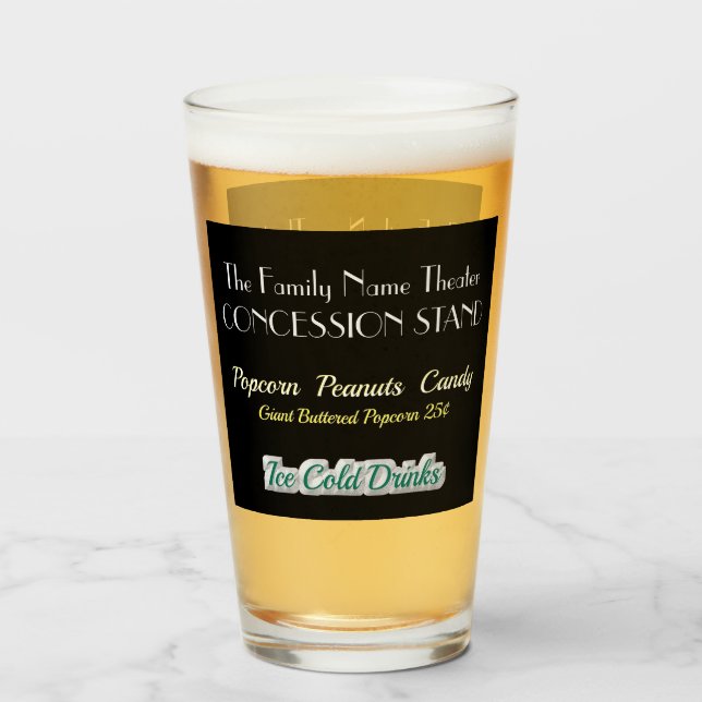 Home Movie Theater Concession Stand Glasses (Front Filled)