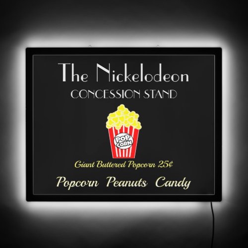 Home Movie Theater Concession Stand Popcorn Led  L LED Sign