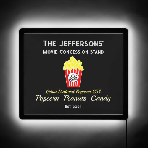 Home Movie Theater Concession Stand Popcorn Led  L LED Sign