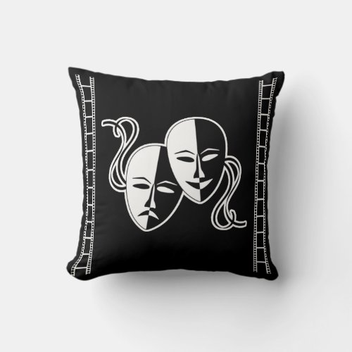 Home Movie Theater Pillow with Theatrical Faces