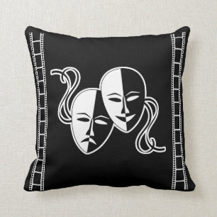 Home Movie Theater Pillow with Theatrical Faces