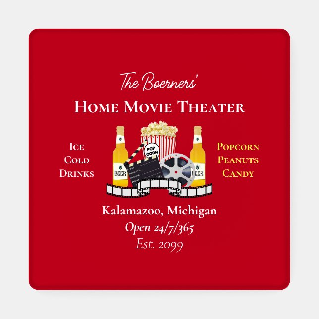 Home Movie Theater Popcorn Clapperboard Film Coaster Set (Single)