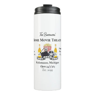 Home Movie Theater Popcorn Clapperboard Film Thermal Tumbler