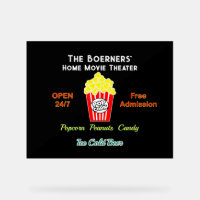Home Movie Theater Popcorn Cold Beer Acrylic Sign