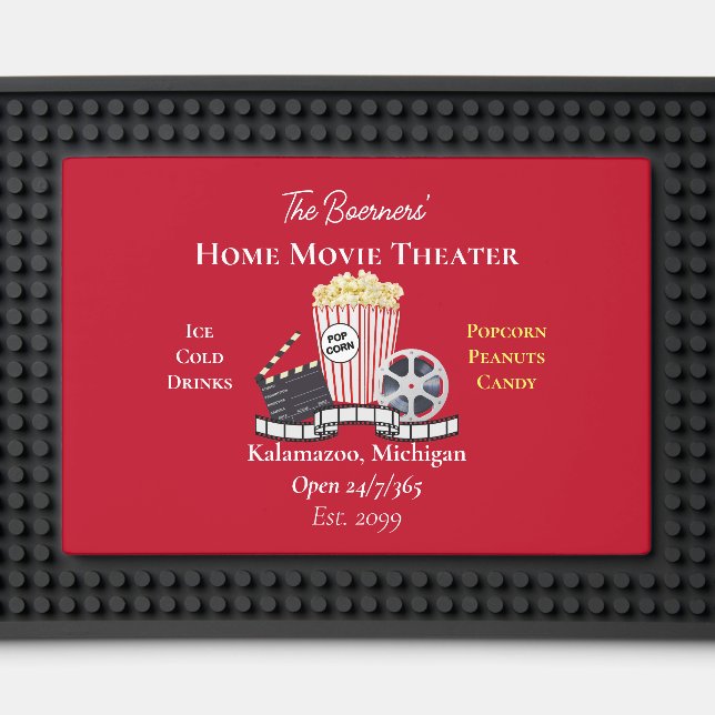 Home Movie Theater Popcorn Film Bar Mat (Front (Close Up))