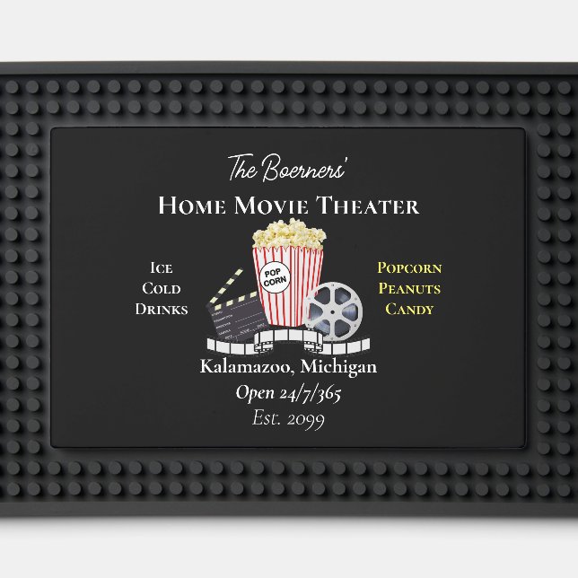 Home Movie Theater Popcorn Film Bar Mat (Front (Close Up))