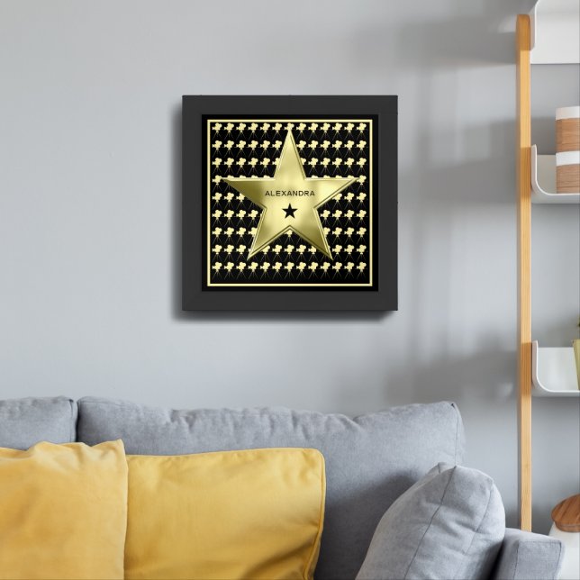 Home Movie Theater Star Custom Name Framed Framed Art (Living Room 3)