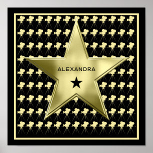 Home Movie Theater Star Custom Name Poster