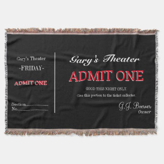 Home Movie Theater TV Room Ticket Blanket Throw