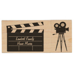 Home Movies Personalized Wood Flash Drive