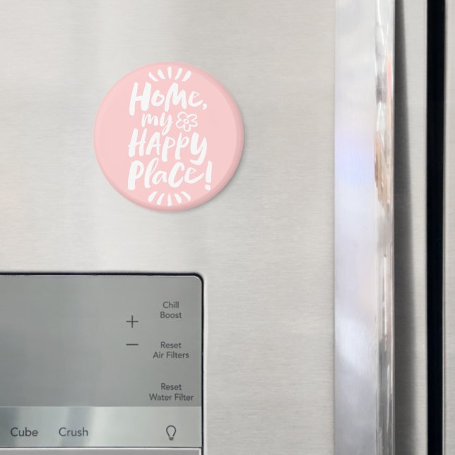 HOME my Happy Place!  Cozy Homebody Girly Pink Magnet (In Situ (Fridge))