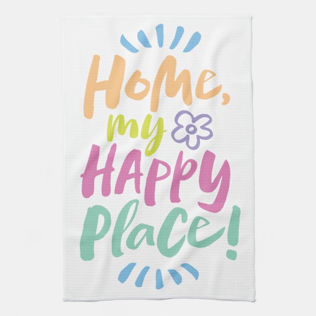 HOME my Happy Place!  Shelter in Place - Pastels Kitchen Towel (Vertical)