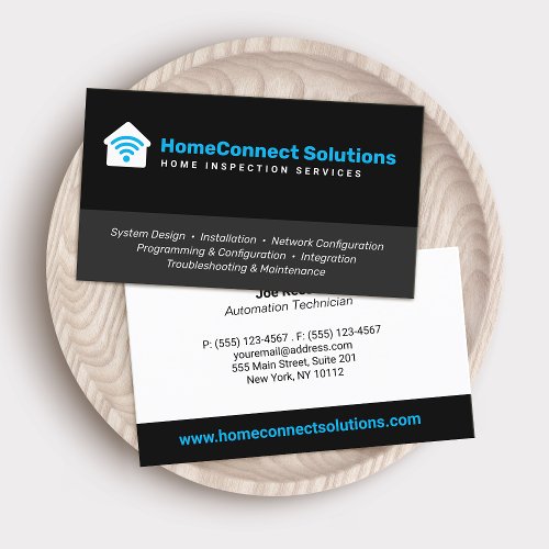 Home Network Technician Black  Business Card