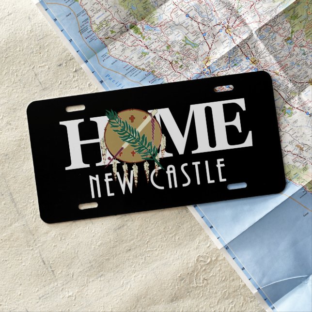 HOME New Castle Oklahoma License Plate (In Situ)
