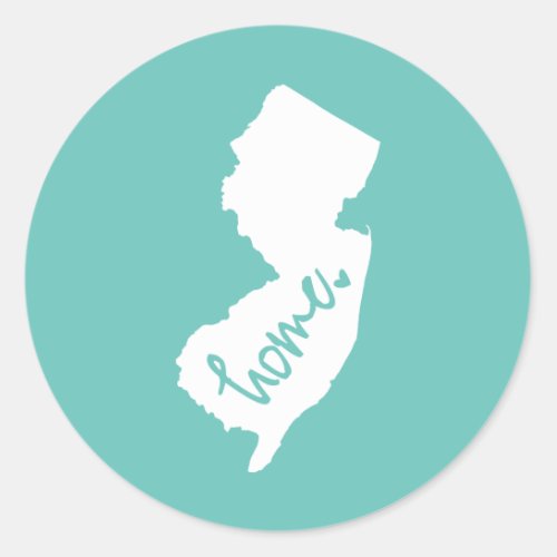 Home New Jersey Custom Color Classic Round Sticker