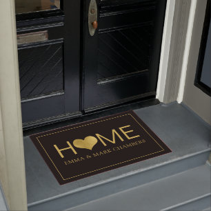 Home Newlyweds Married Couple Name Doormat
