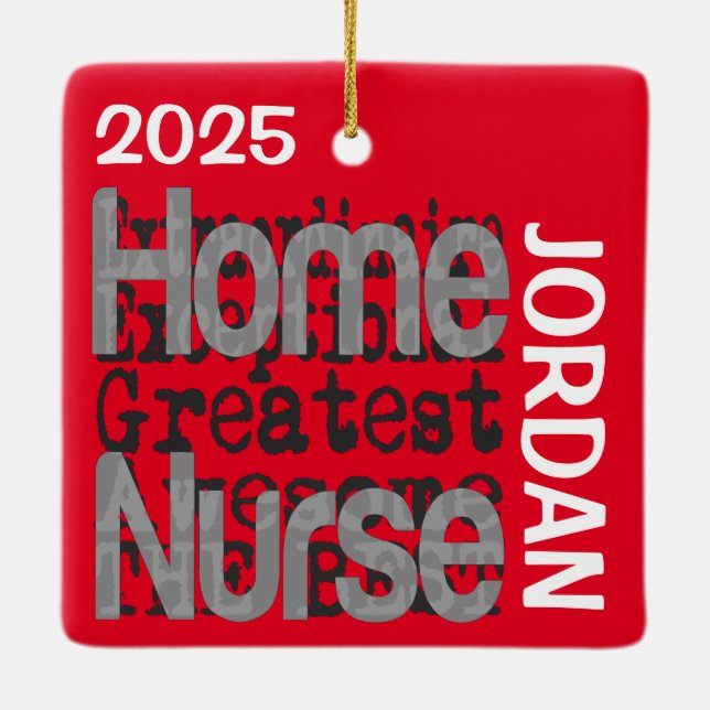 Home Nurse Extraordinaire CUSTOM Ceramic Ornament (Back)