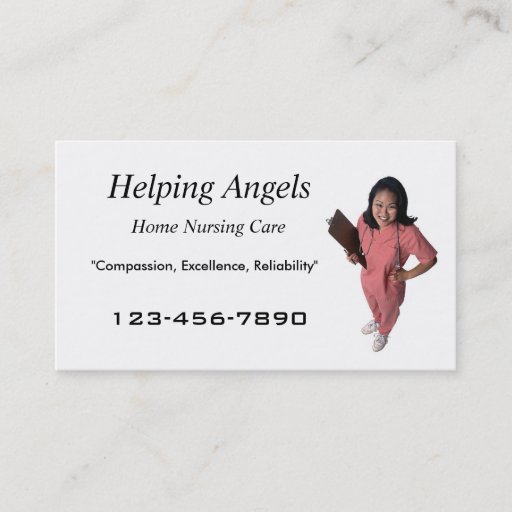 Customizable Home Nursing business card
