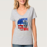 home of free because of brave flower 4th of july T-Shirt