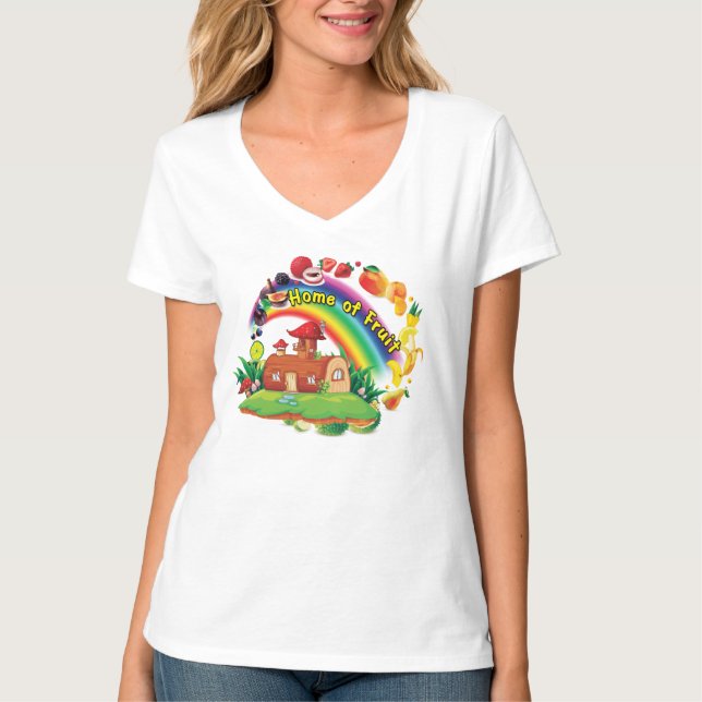 Home of Fruit Women V-Shirt T-Shirt (Front)