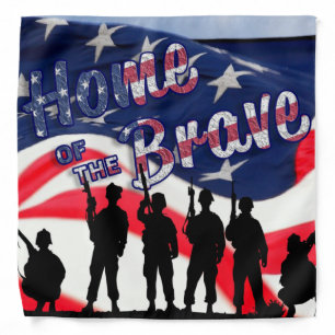Home of the Brave American Flag Bandana