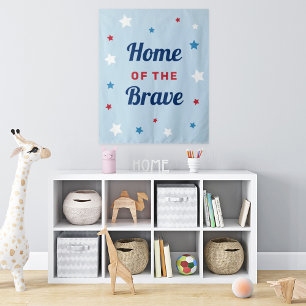 Home of the Brave Blue 4th of July Tapestry