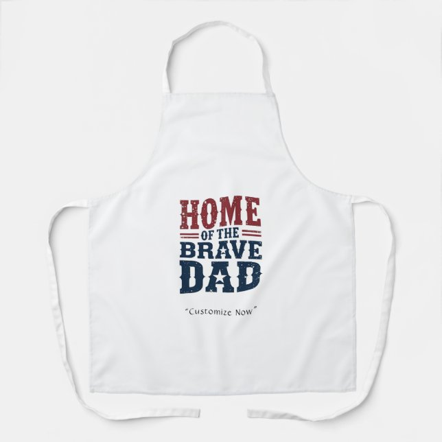 Home of the Brave Dad Apron – BBQ Hero Gift (Front)