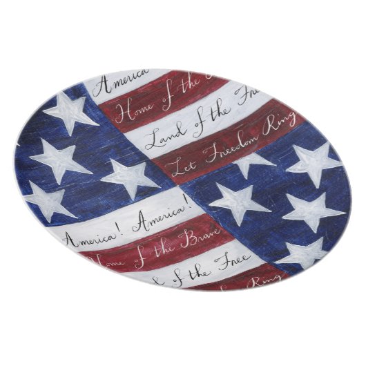 Home of the Brave Flag Plate (Right Side)