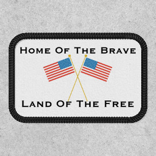 Home of the Brave Land of Free American Flag Hat Patch