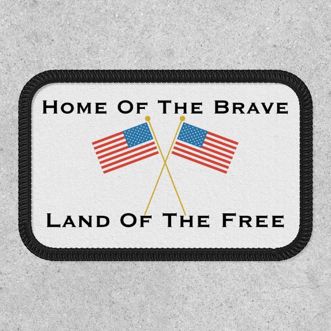 Home of the Brave Land of Free American Flag Hat Patch (Front)