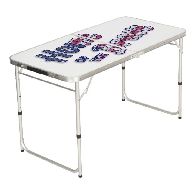 Home Of The Brave, Red Blue Beer Pong Table (Angled)
