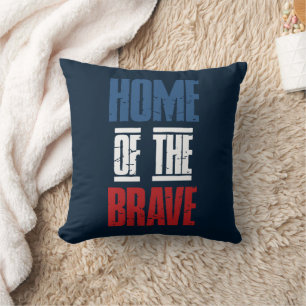 Home of the brave throw pillow