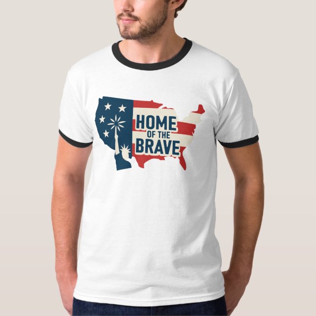 Home of the brave with liberty art T-Shirt (Front)